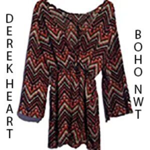 3 Shirts $25 NWT DEREK HEART BOHO 100% POLYESTER SIZE SMALL GORGEOUS BLOUSE